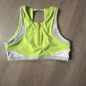 Cleo Harper Neon Yellow Sports Bra with White Detail